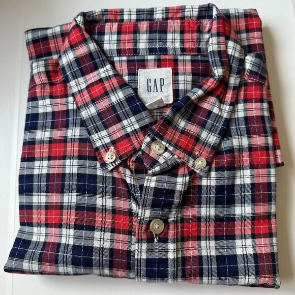 Vintage GAP Red Blue button down - Small - Picture 2 of 2